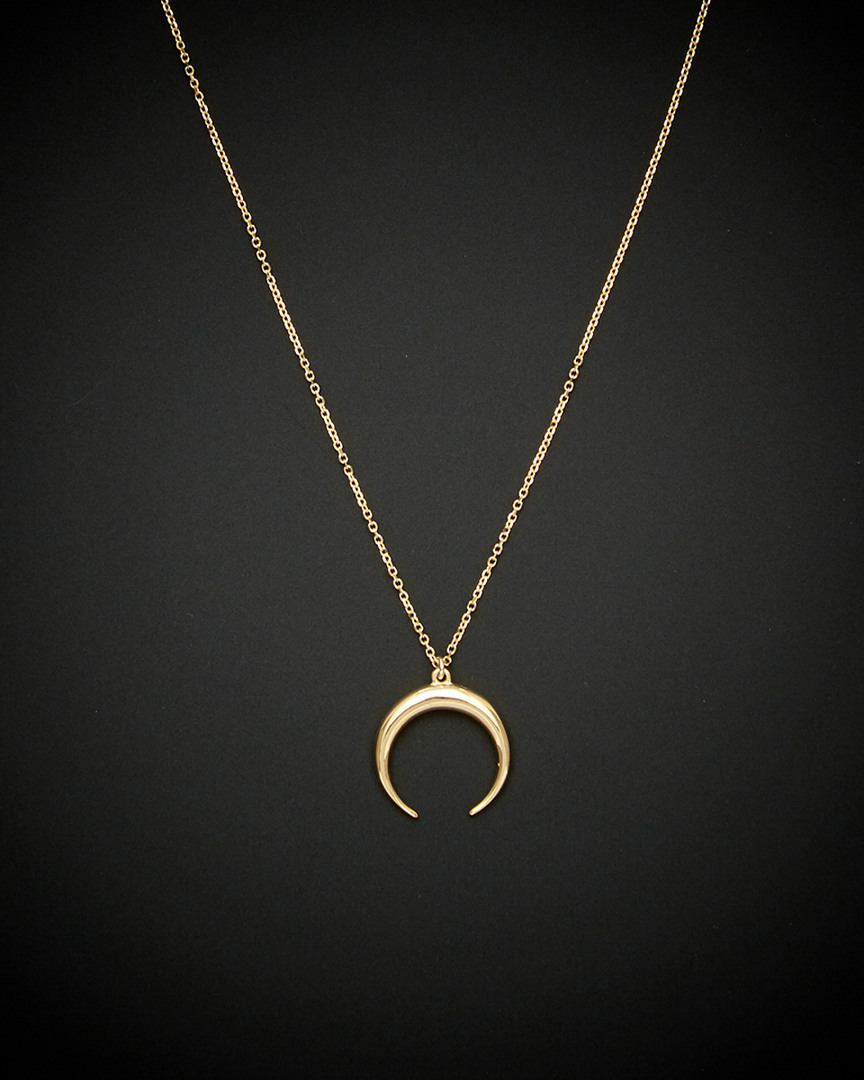 Italian Gold Crescent Moon Necklace