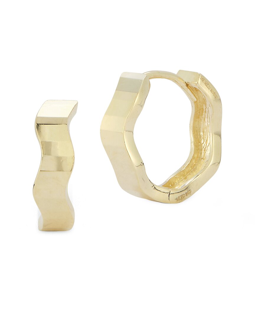 Ember Fine Jewelry 14K Cut Wave Huggie Earrings