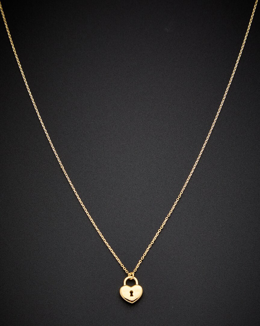Italian Gold Petite Heart Lock Necklace