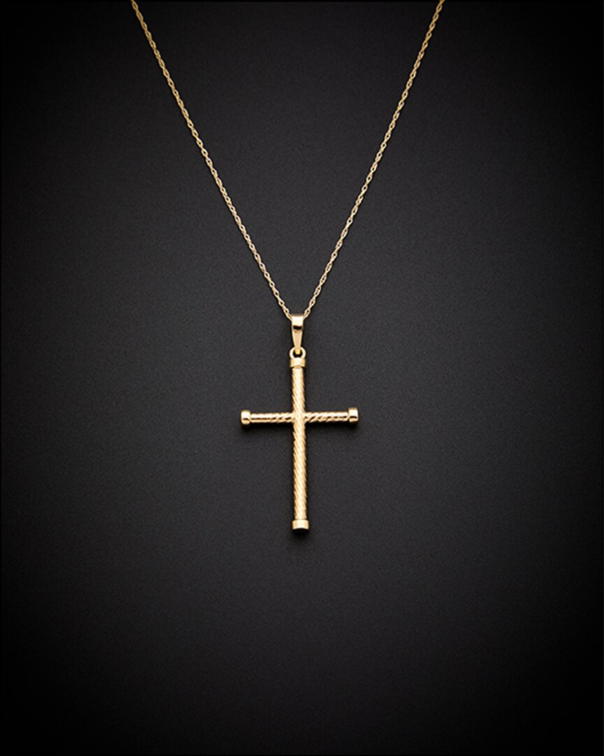 Italian Gold Cross Pendant Necklace