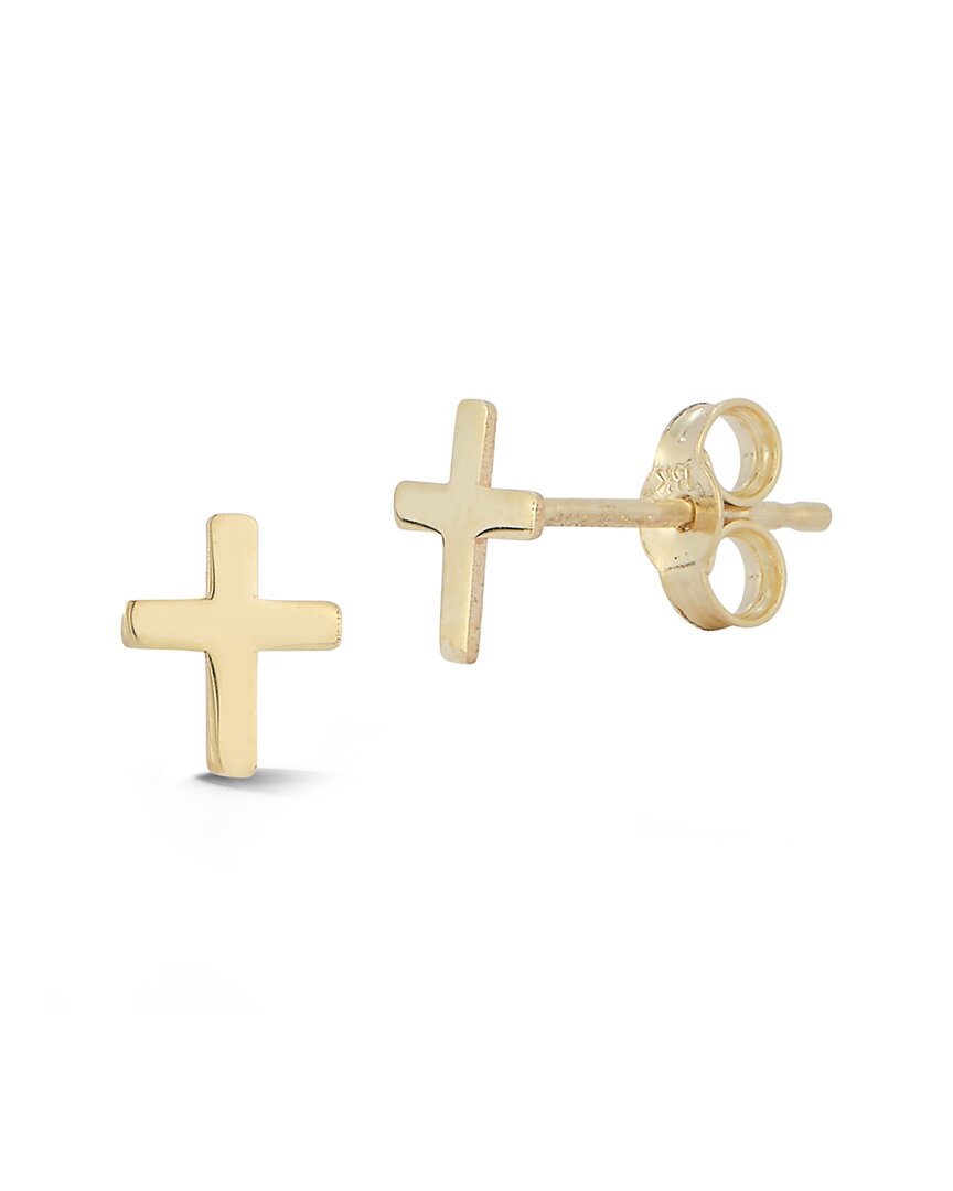 Ember Fine Jewelry 14k Yellow Gold Cross Stud Earrings