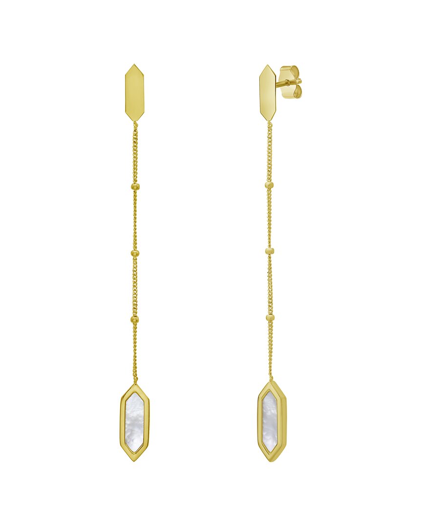 Italian Gold 14k Mother Of Pearl Dangle Earrings