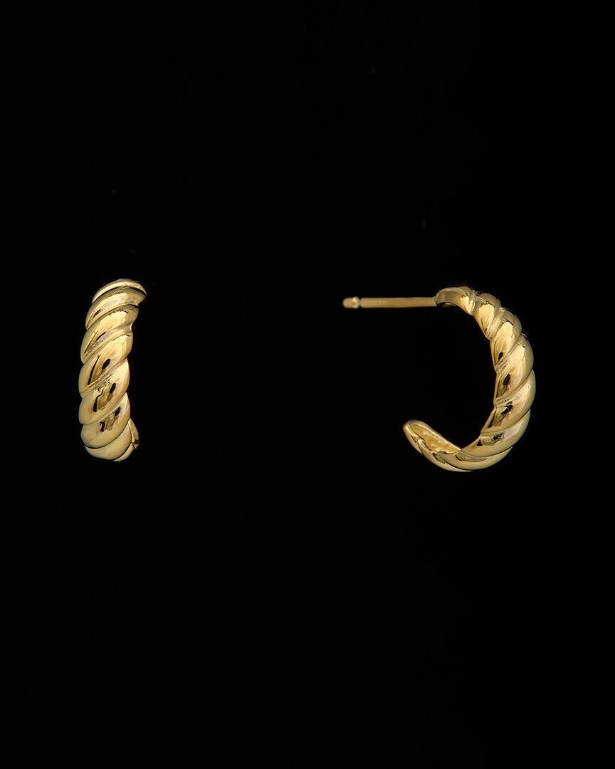 Italian Gold Coissant Half Hoop Earrings