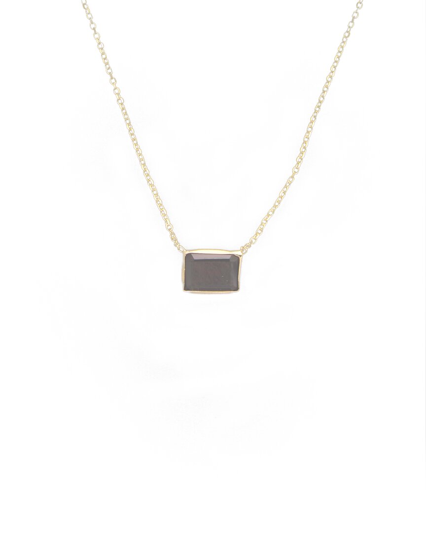 Italian Gold 14k  Garnet Necklace In Black