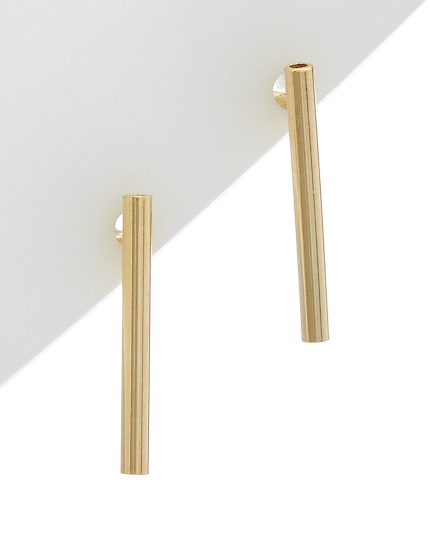 Italian Gold Tube Post Earrings