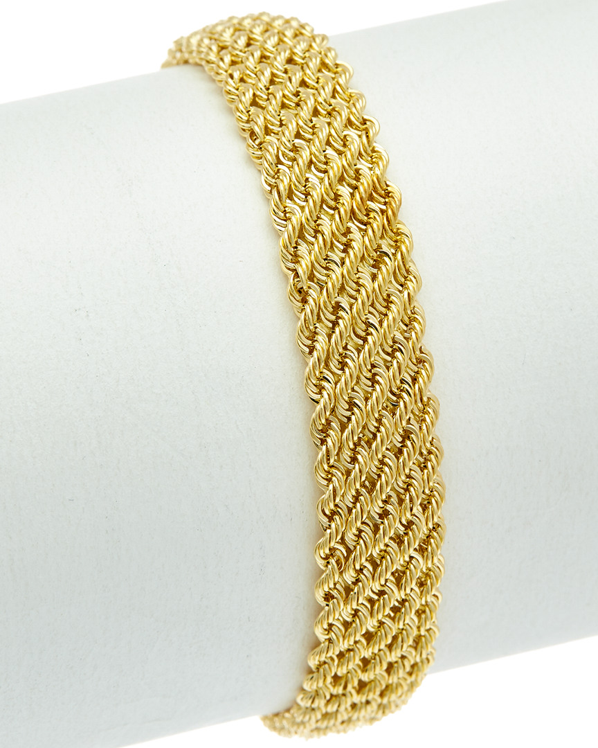 Italian Gold 4-row Braided Rope Bracelet