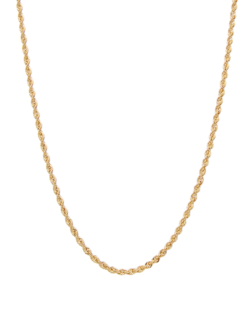 Italian Gold Semi-solid Rope Chain Necklace