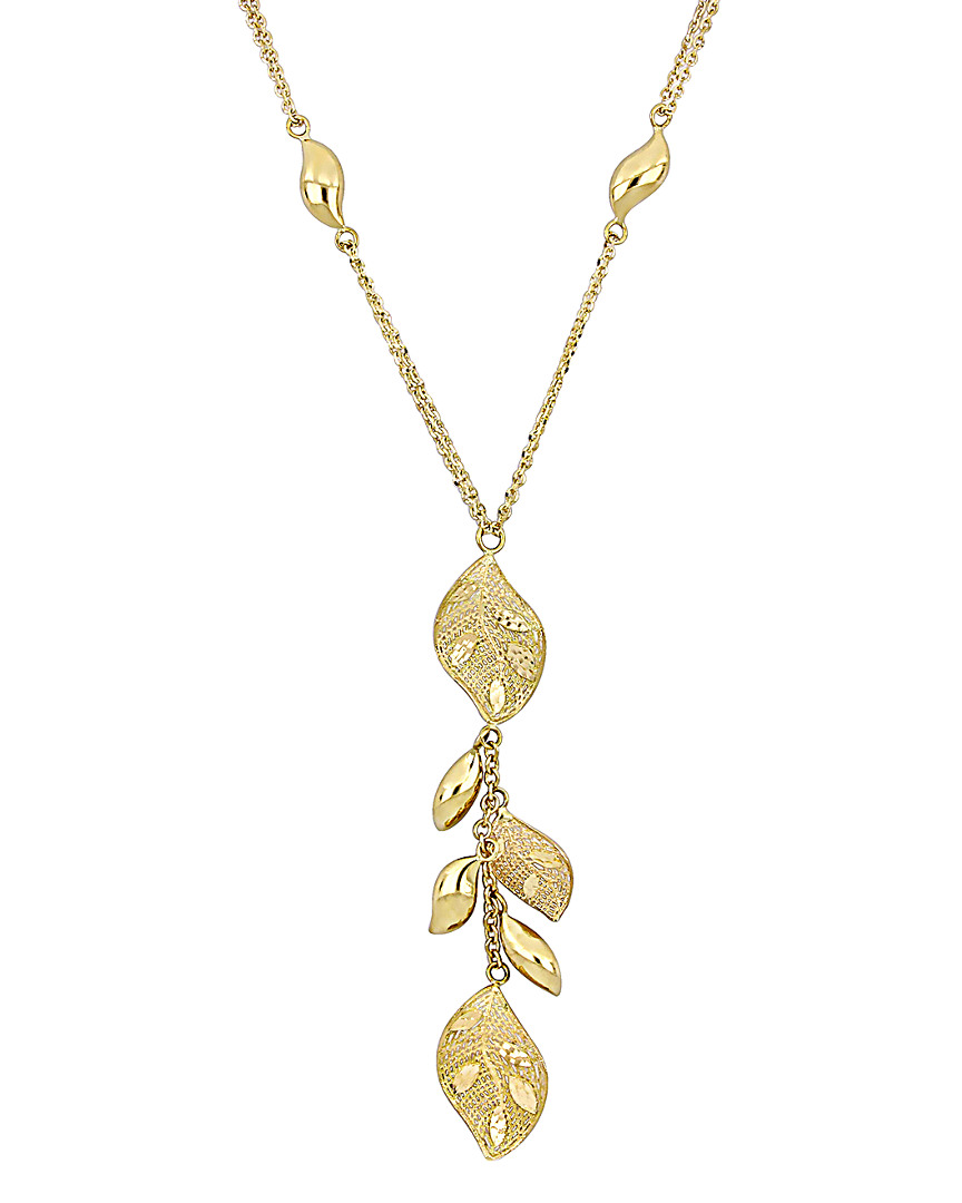Italian Gold Leaf Cluster Necklace