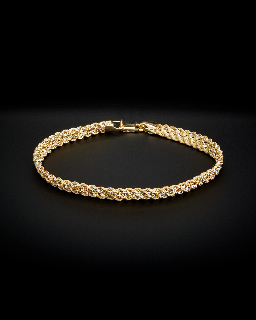 Italian Gold Triple Row Semi-solid Rope Bracelet