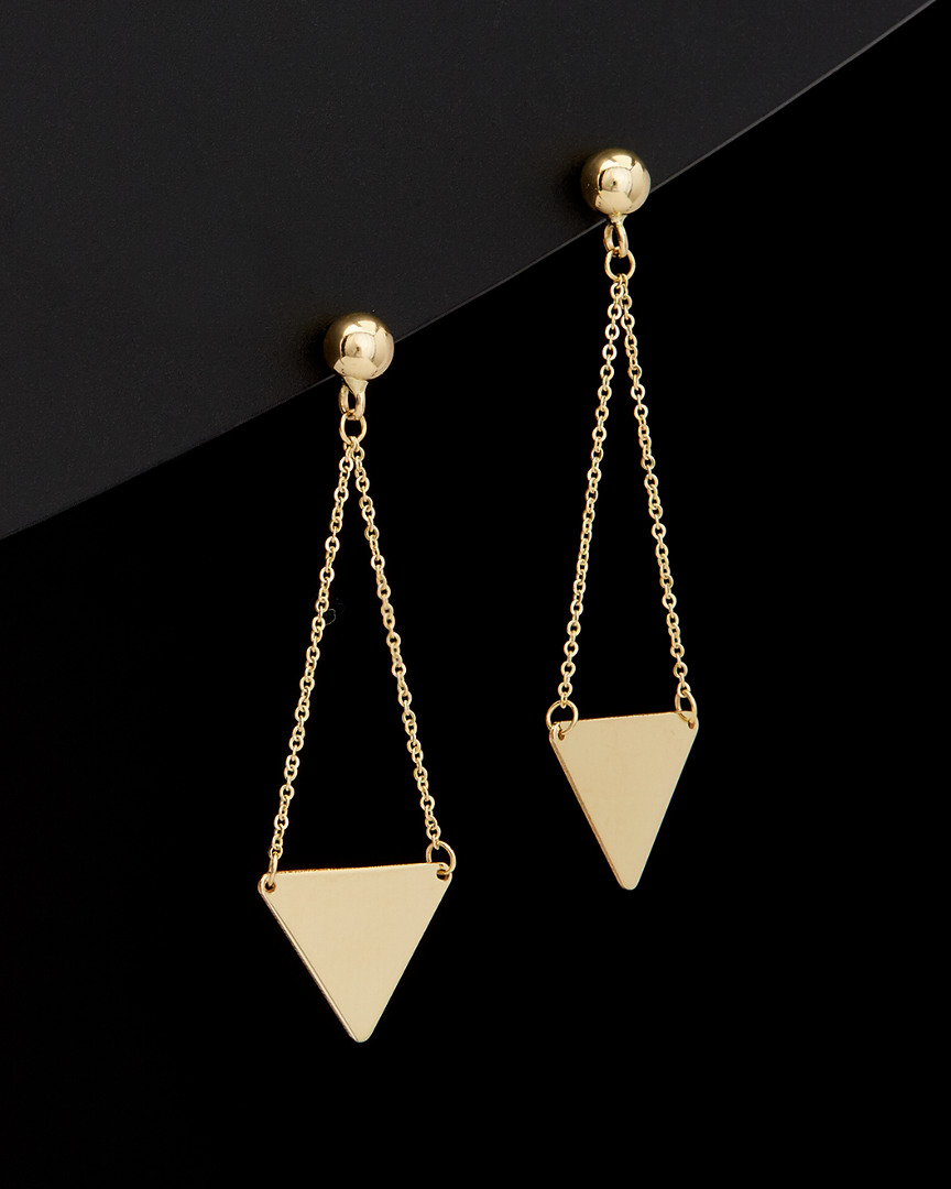 Italian Gold Triangle Drop Earrings