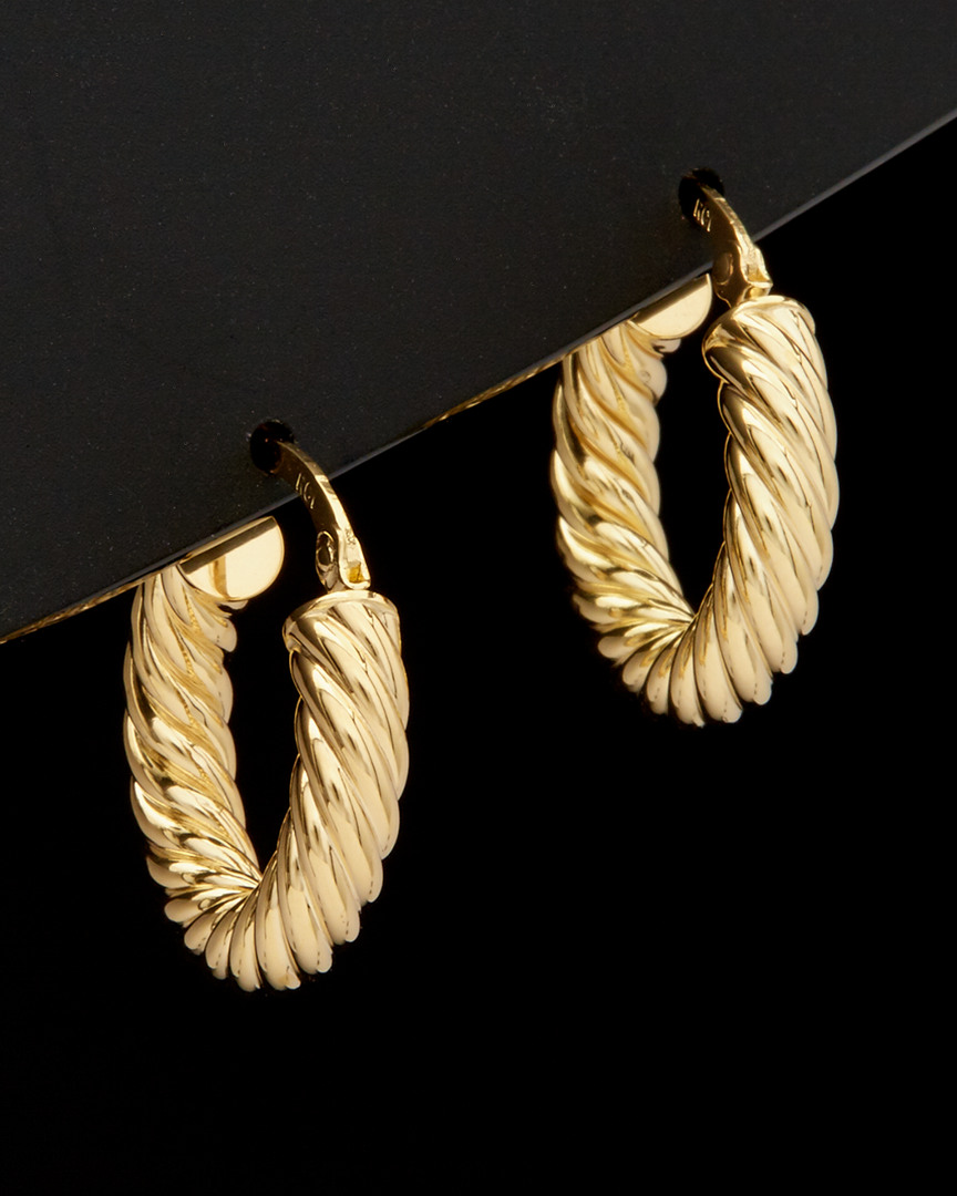 Italian Gold 14k Twisted Round Hoops