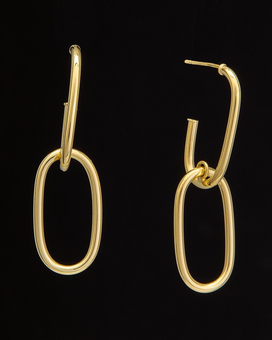 Shop Italian Gold 14k  Double Oval Drop Earrings