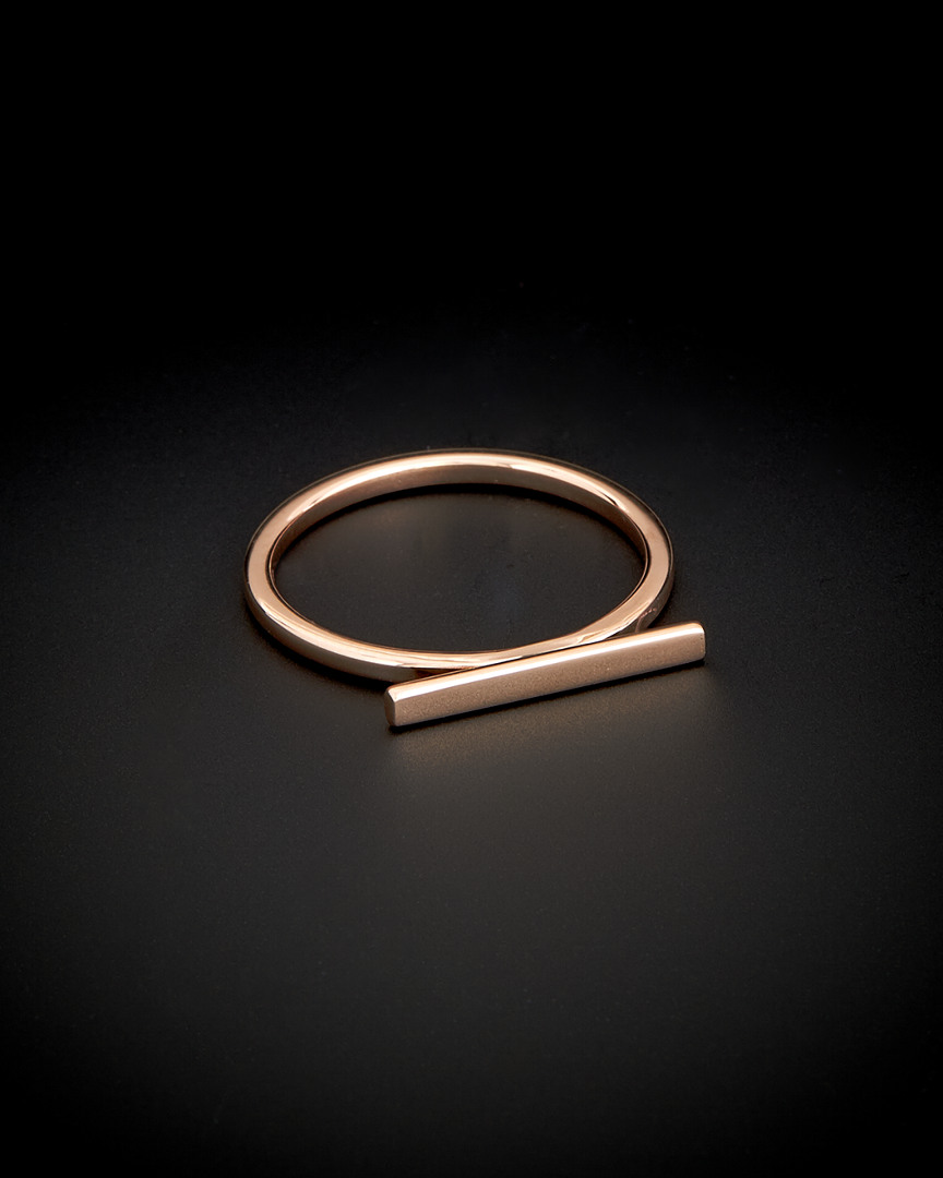 Shop Italian Rose Gold 14k  Horizontal Bar Ring