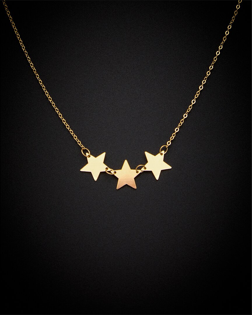 Italian Gold Triple Star Necklace