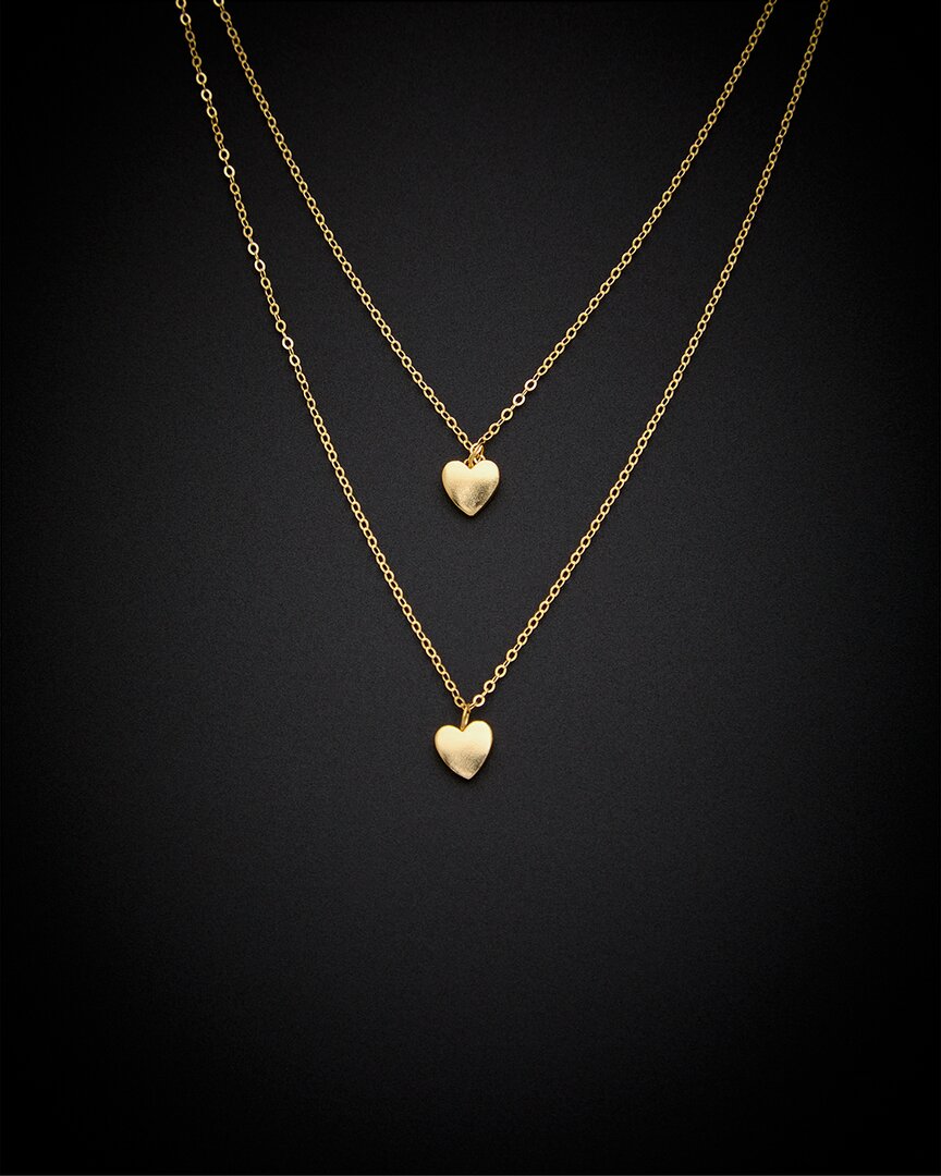 Italian Gold Heart Layered Necklace