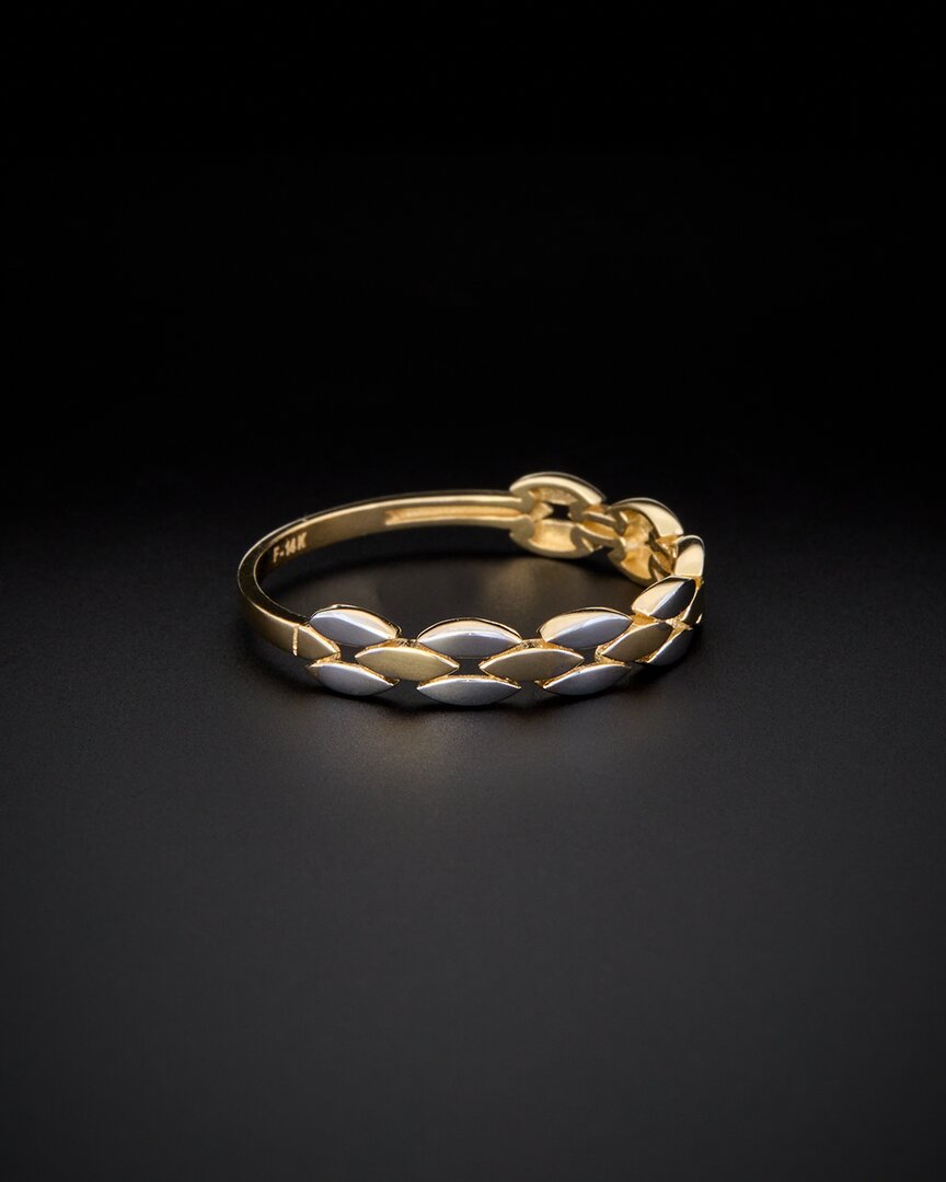 Italian Gold 14k Italian Two-tone Gold Link Ring