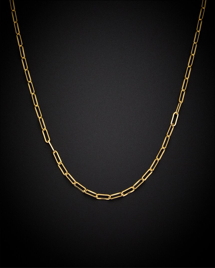 Italian Gold Paperclip Chain Necklace