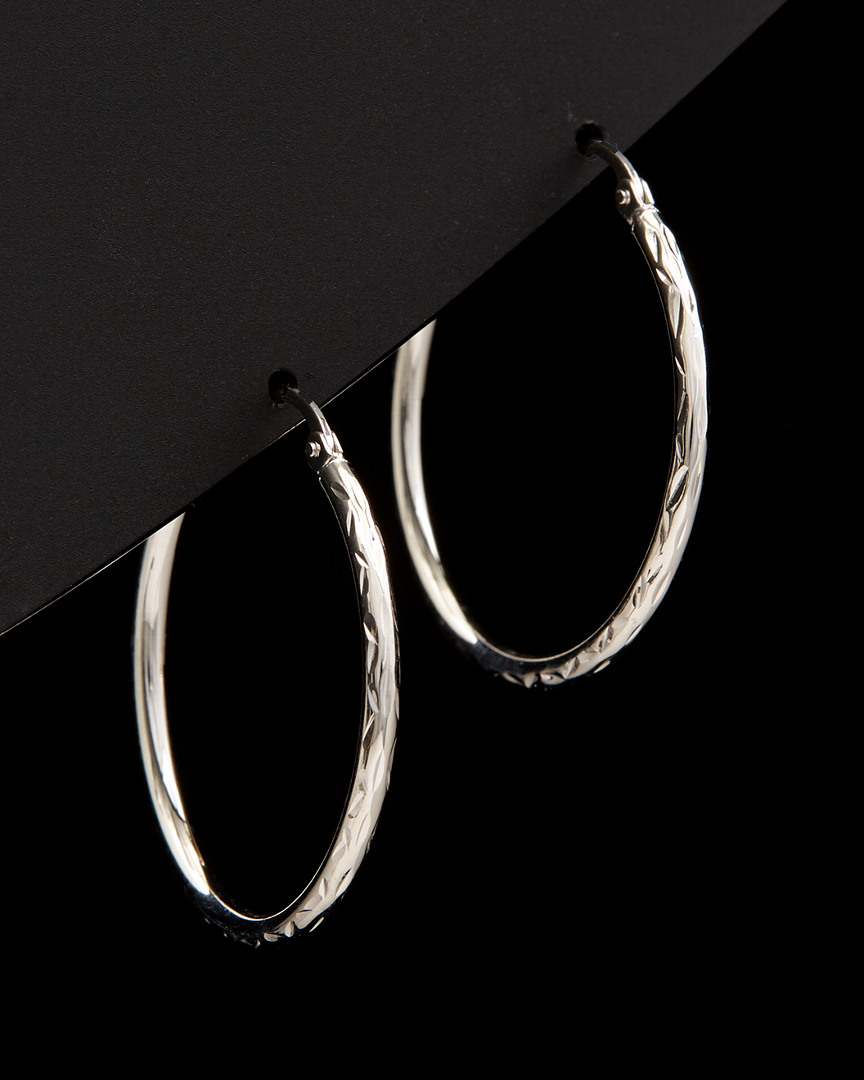 Italian Gold Diamond-cut Hoops