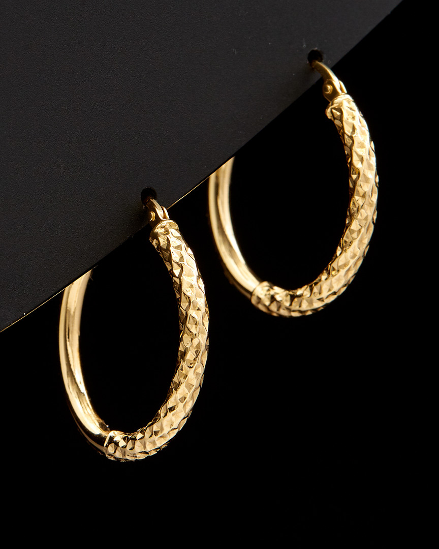 Italian Gold Diamond-cut Hoops