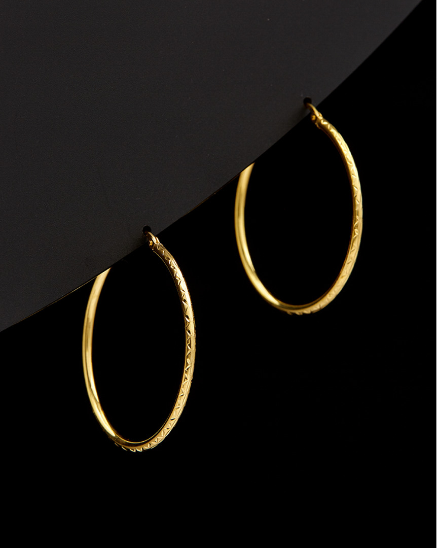 Italian Gold Diamond-cut Hoops