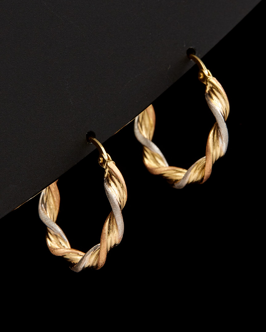 Italian Gold Satin Twist Hoops