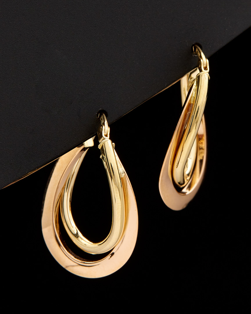 Italian Gold Overlapping Double Hoops