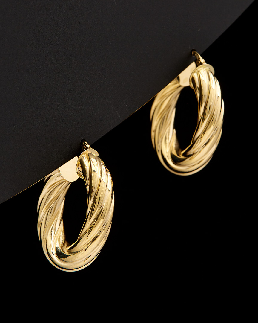 Italian Gold Twist Bold Hoops