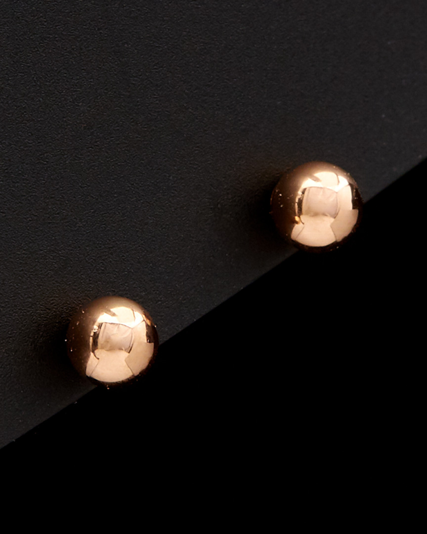 Italian Gold 14k Italian Rose Gold Ball Studs