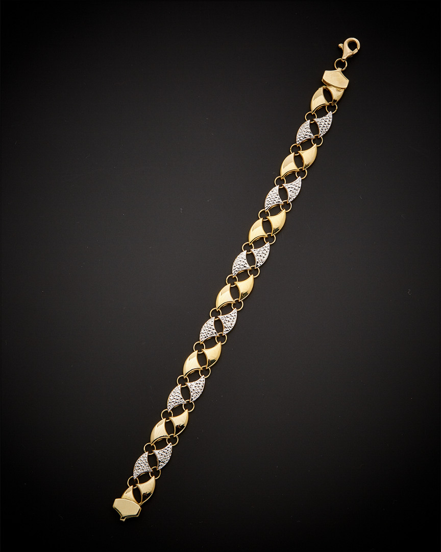 Italian Gold 14k Two-tone  Fancy Bracelet