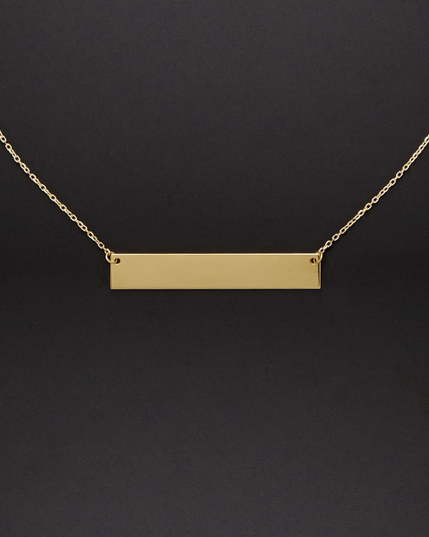 Italian Gold Engravable Bar Necklace