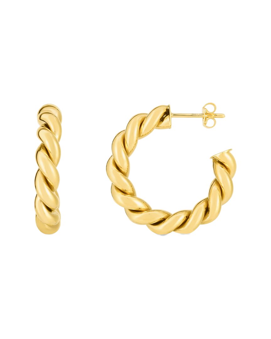 Italian Gold 14k Puffy Twisted C Hoops
