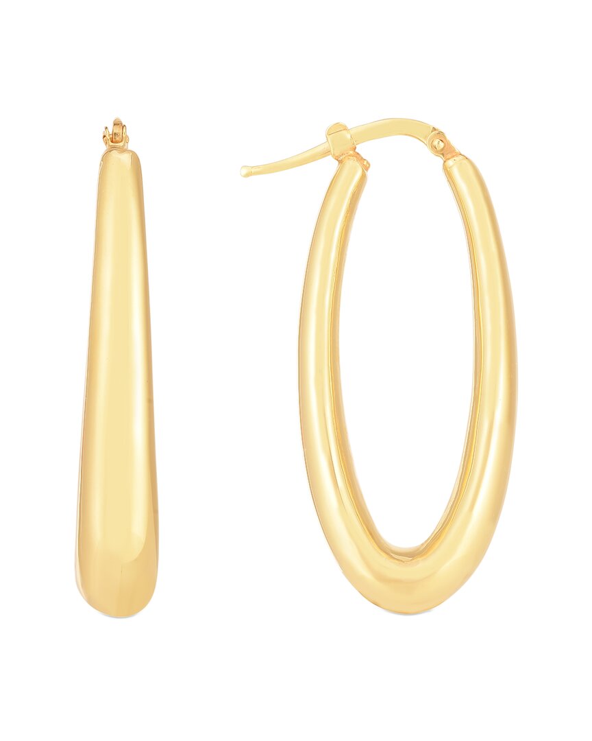 Italian Gold 14k Puffy Oval Hoops