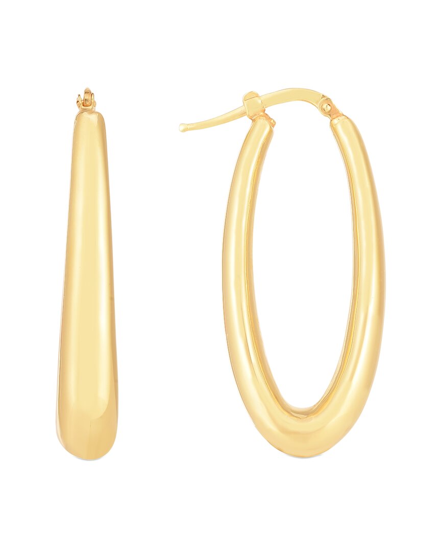 Italian Gold 14k  Puffy Oval Hoops