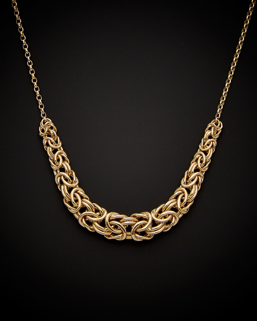 Italian Gold Graduated Byzantine Necklace