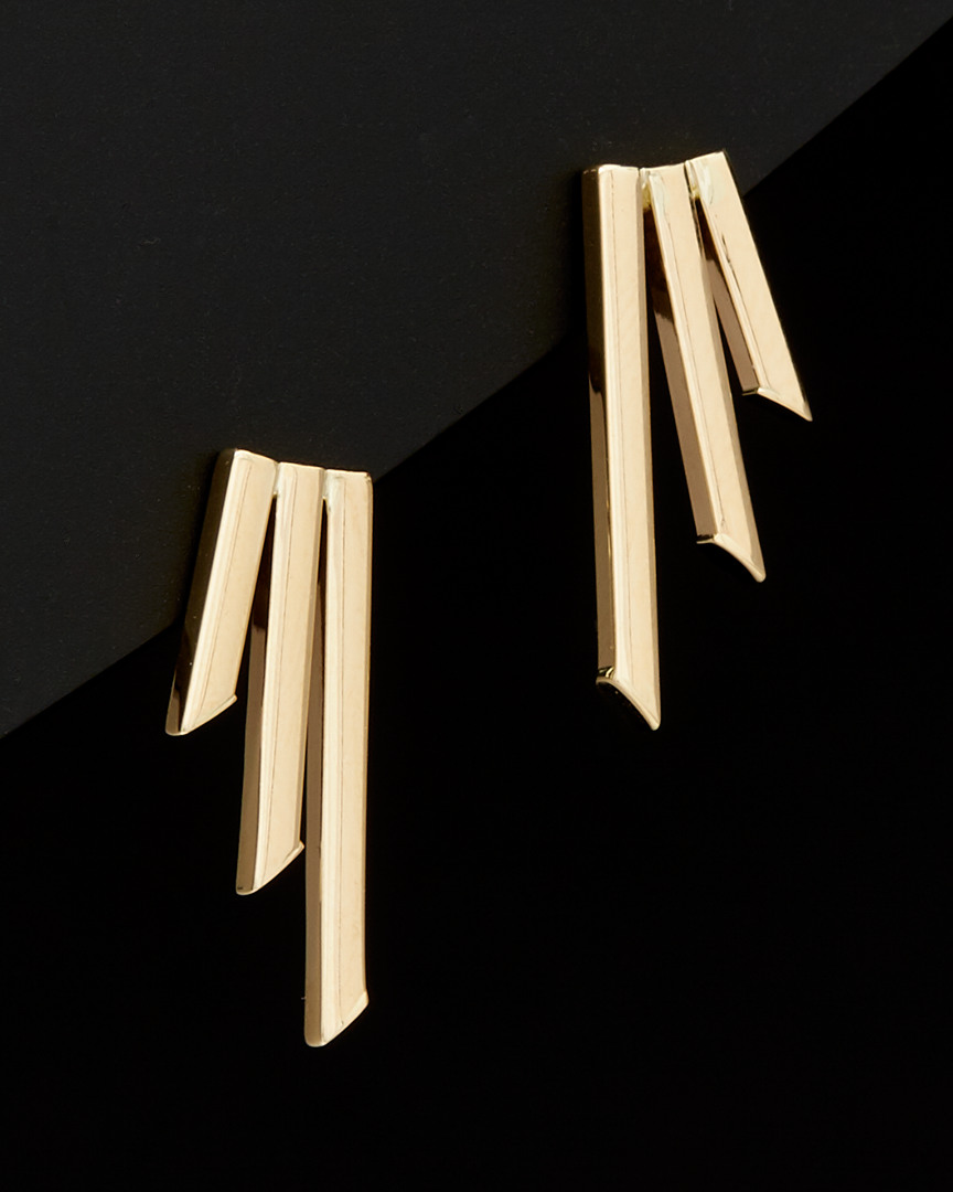 Italian Gold Graduated Triple Bar Earrings