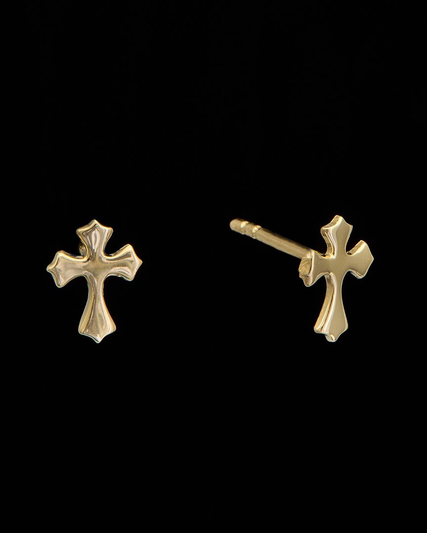 ITALIAN GOLD 14K MINI CROSS STUDS