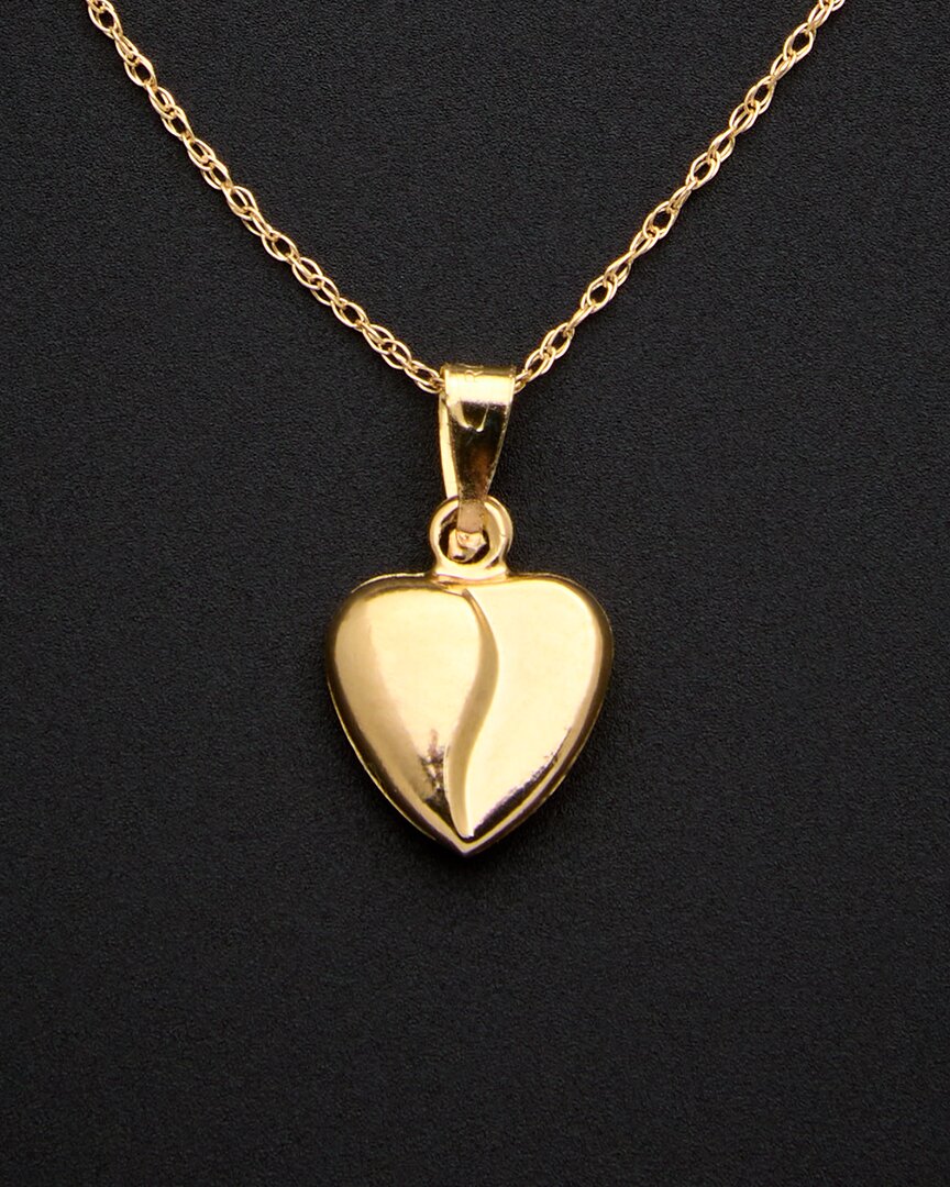 Italian Gold 14k Petite Heart Pendant Necklace In Gold