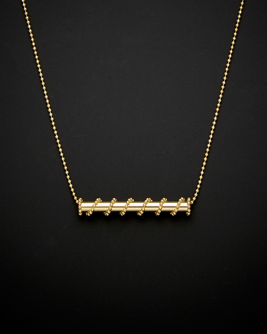 ITALIAN GOLD 14K ITALIAN GOLD HORIZONTAL TUBE NECKLACE