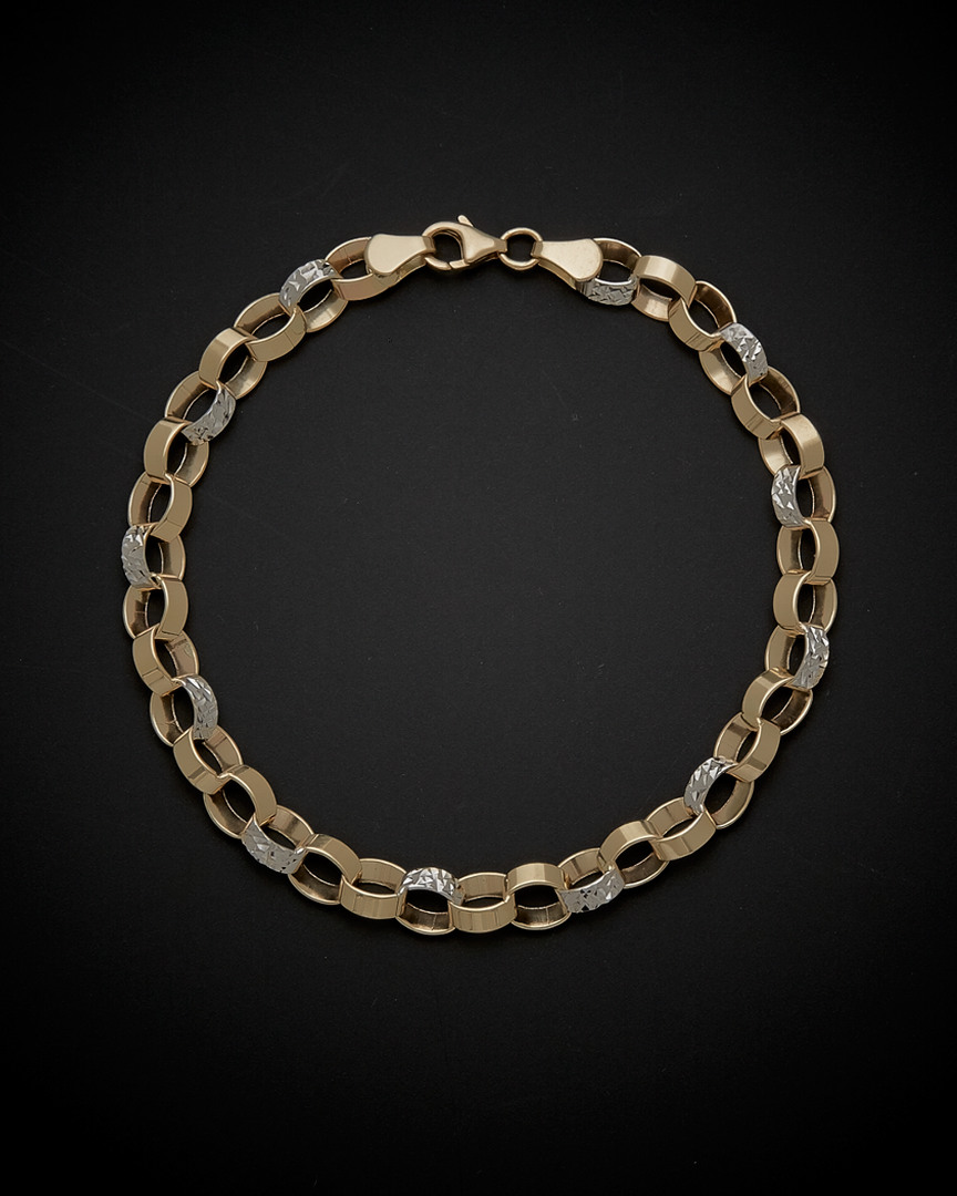 Italian Gold Two-tone Reversible Link Bracelet