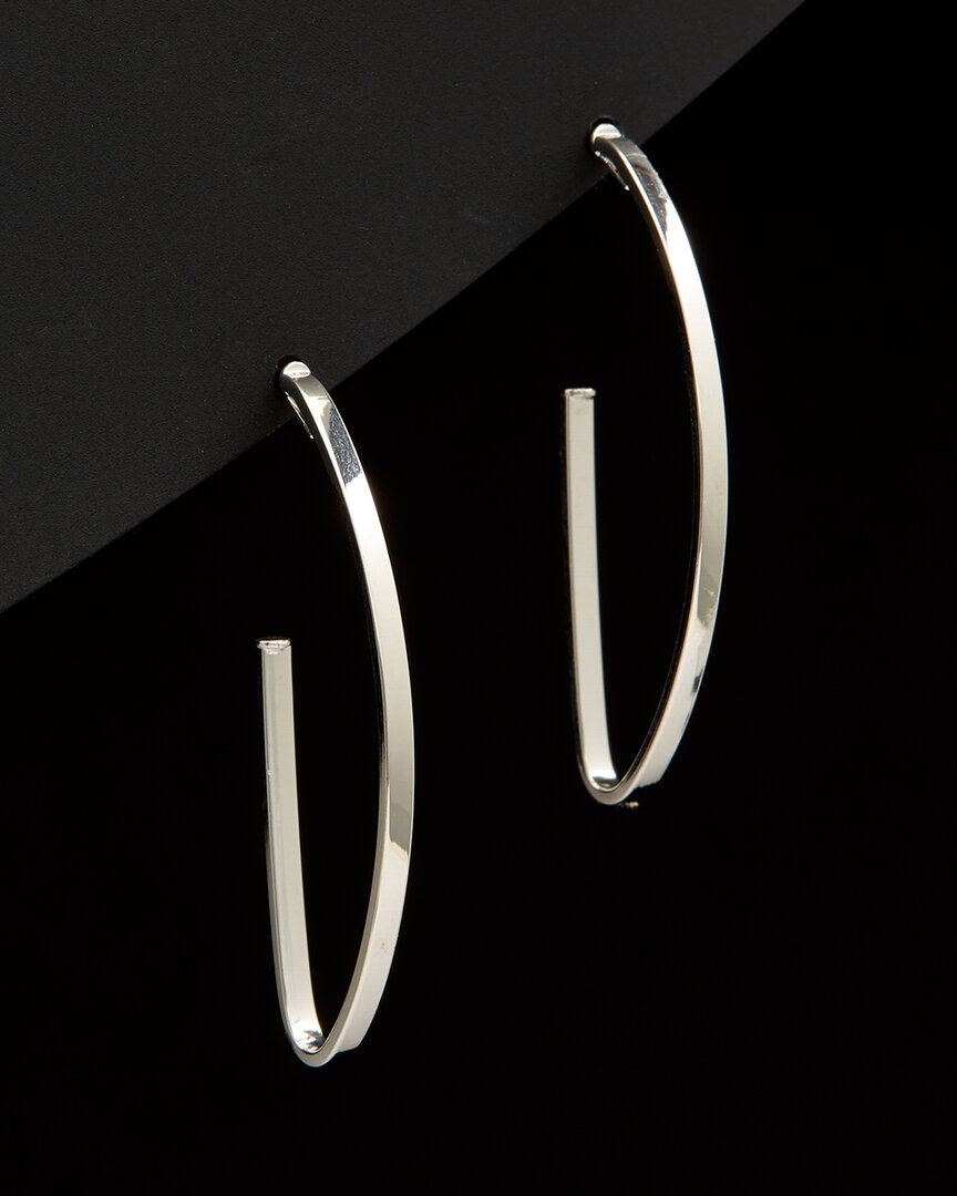 Italian Gold 14k  Open Hoops In Metallic