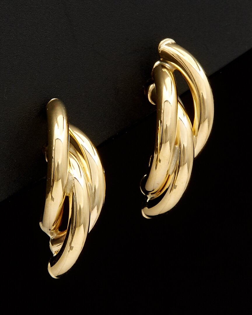 Italian Gold Triple Tube Earrings