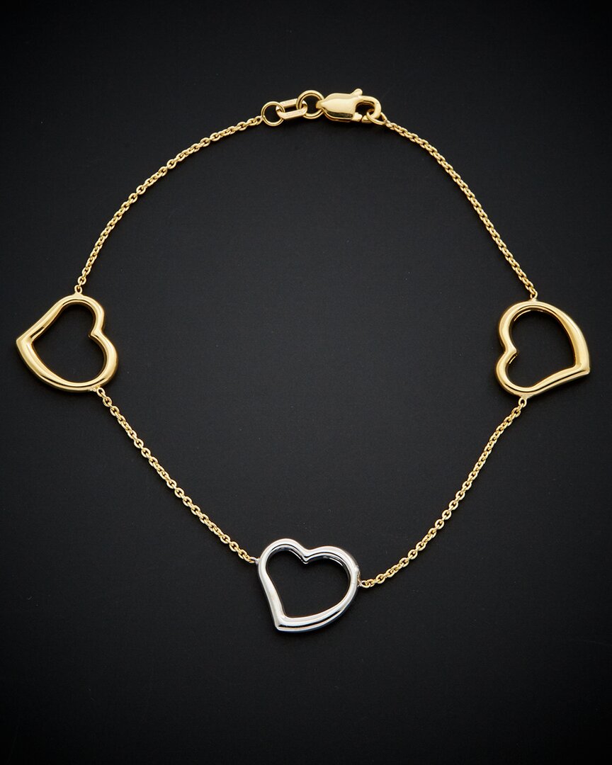 Italian Gold Two-tone Heart Bracelet