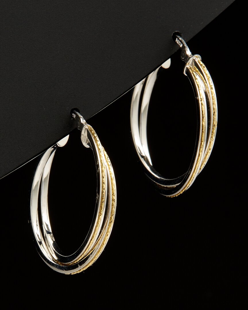 Italian Gold Two-tone Interlocking Hoops