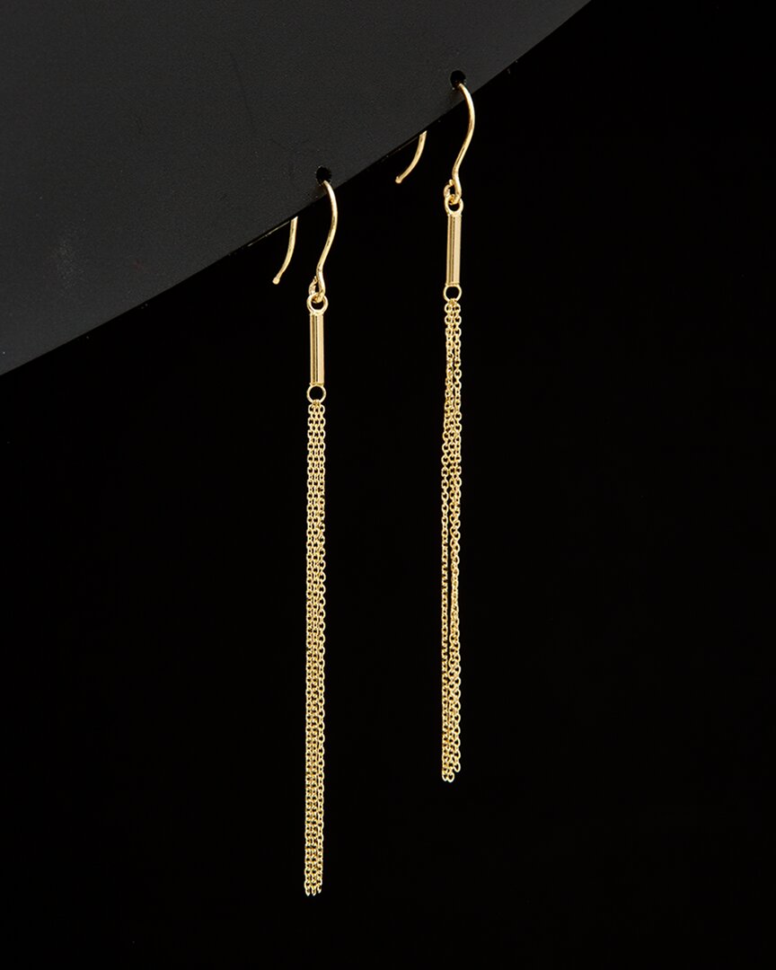 Italian Gold Tassel Dangle Earrings