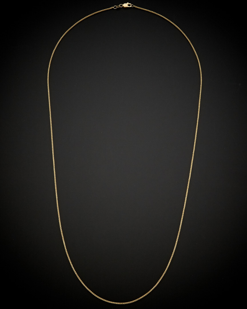 Italian Gold Round Wheat Chain Necklace