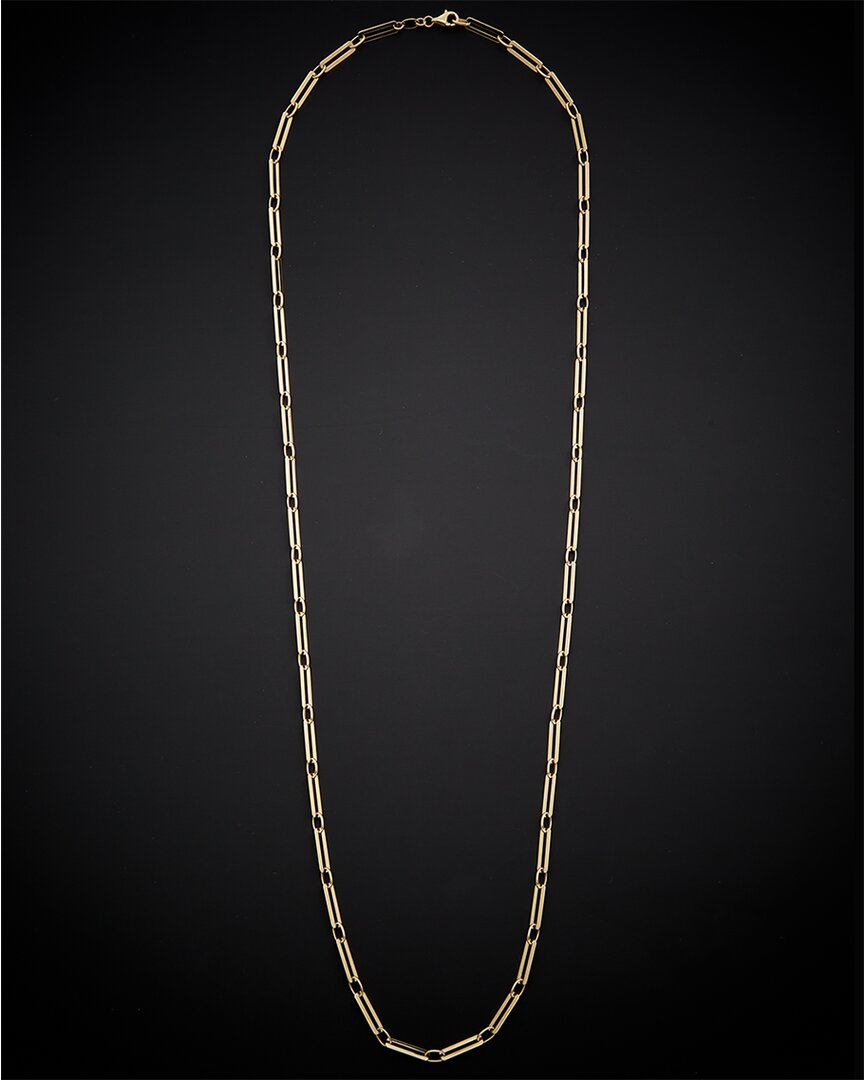 Italian Gold Polished Paperclip Necklace