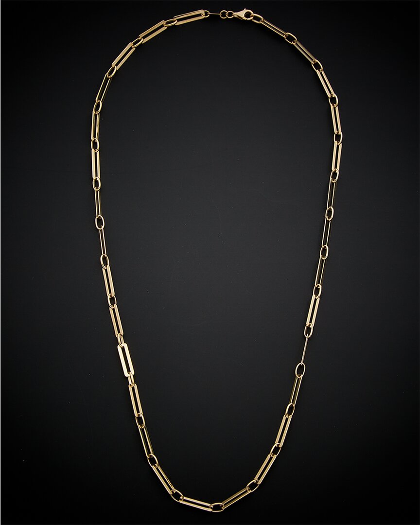 Italian Gold Polished Paperclip Necklace
