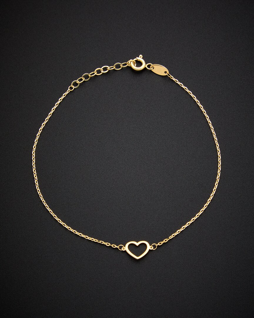 ITALIAN GOLD 14K ITALIAN GOLD ADJUSTABLE LENGTH PETITE HEART BRACELET