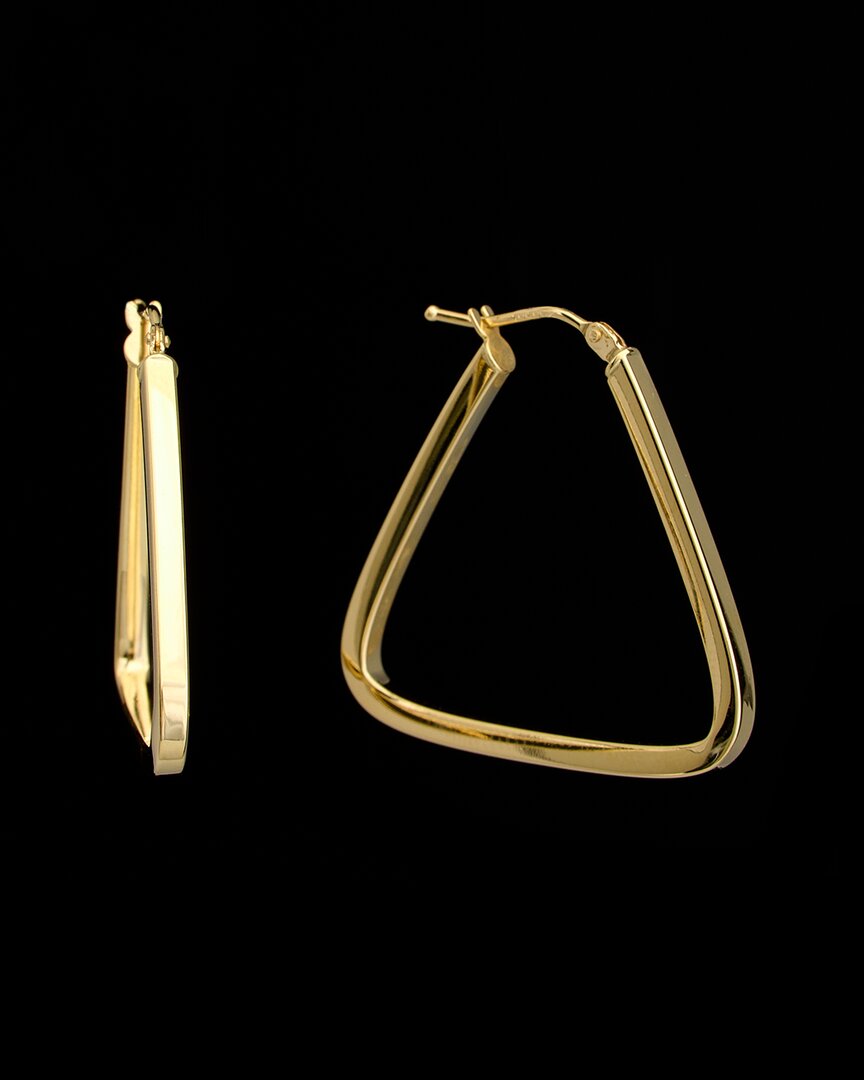Italian Gold 18k Triangle Hoops