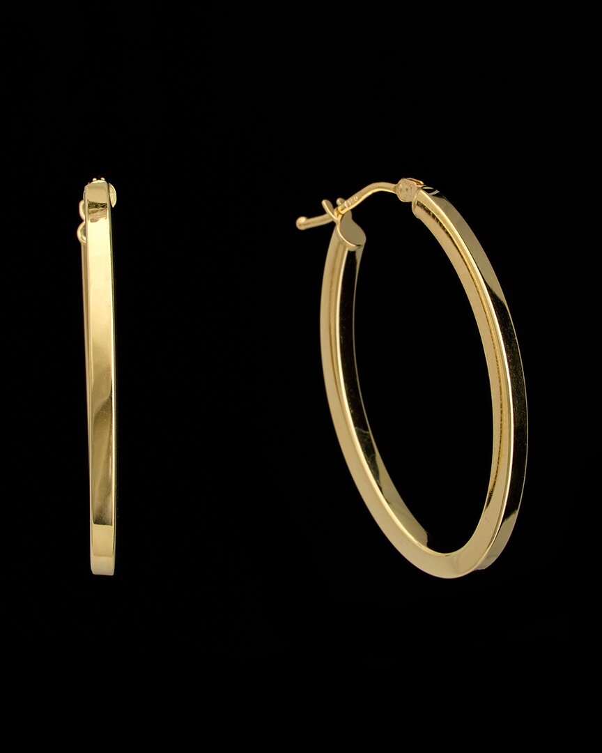 Italian Gold Oval Hoops In Gold